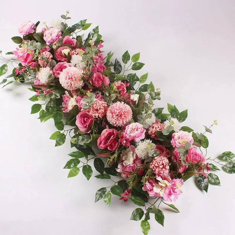 White Rose Artificial Flower Row