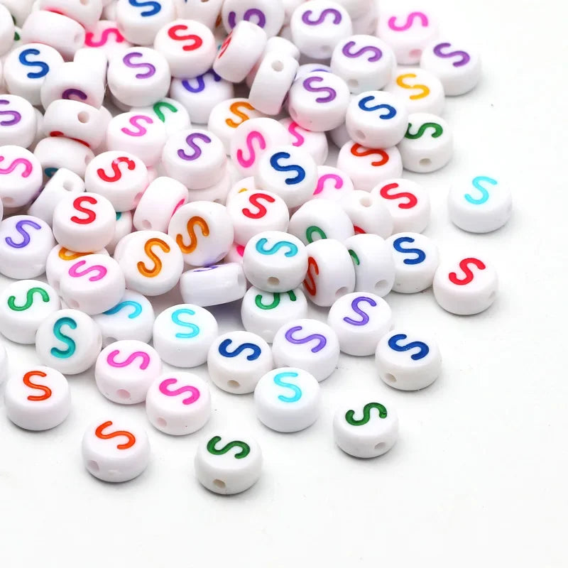 Round A-Z Alphabet Letter Beads