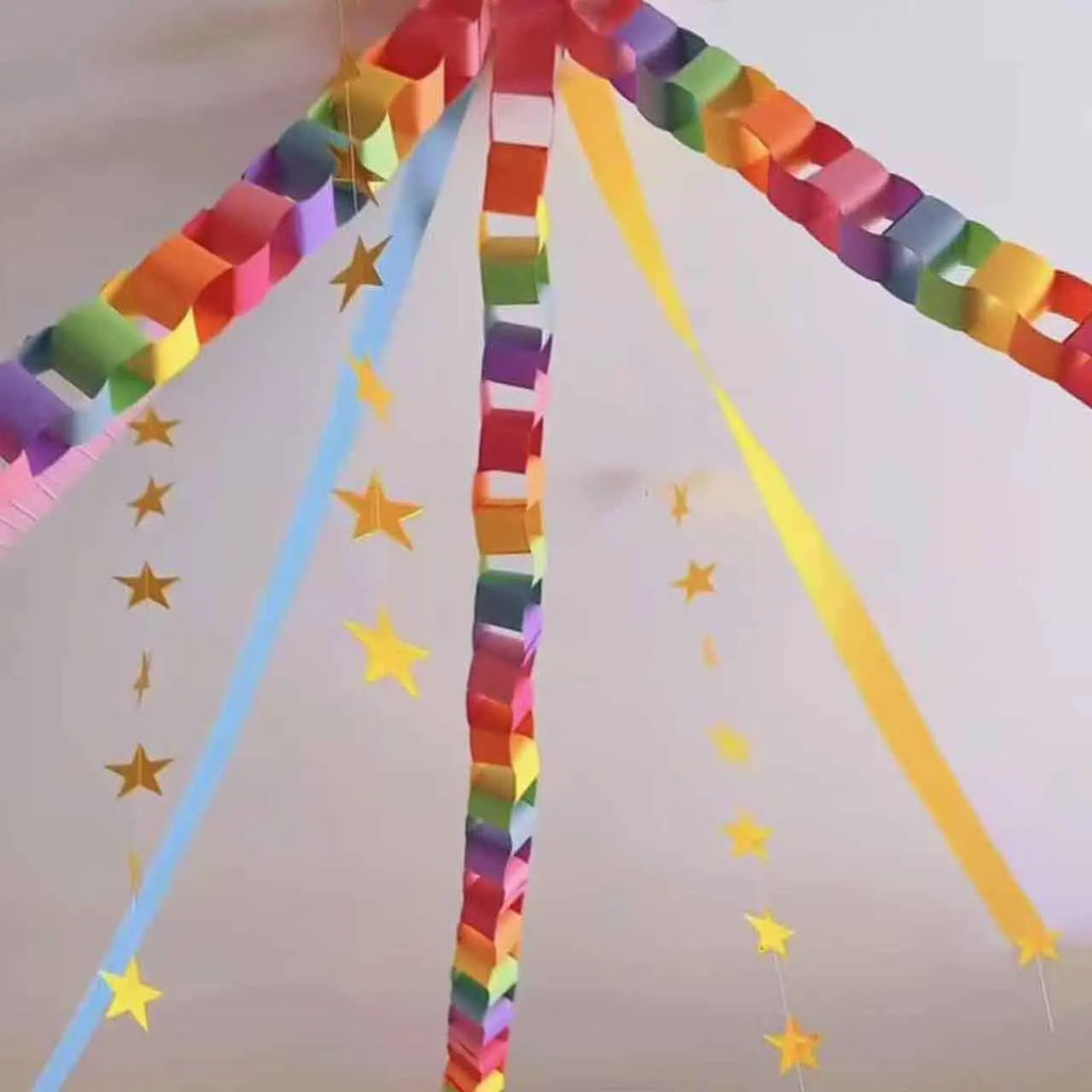 Rainbow Paper Chain Garland