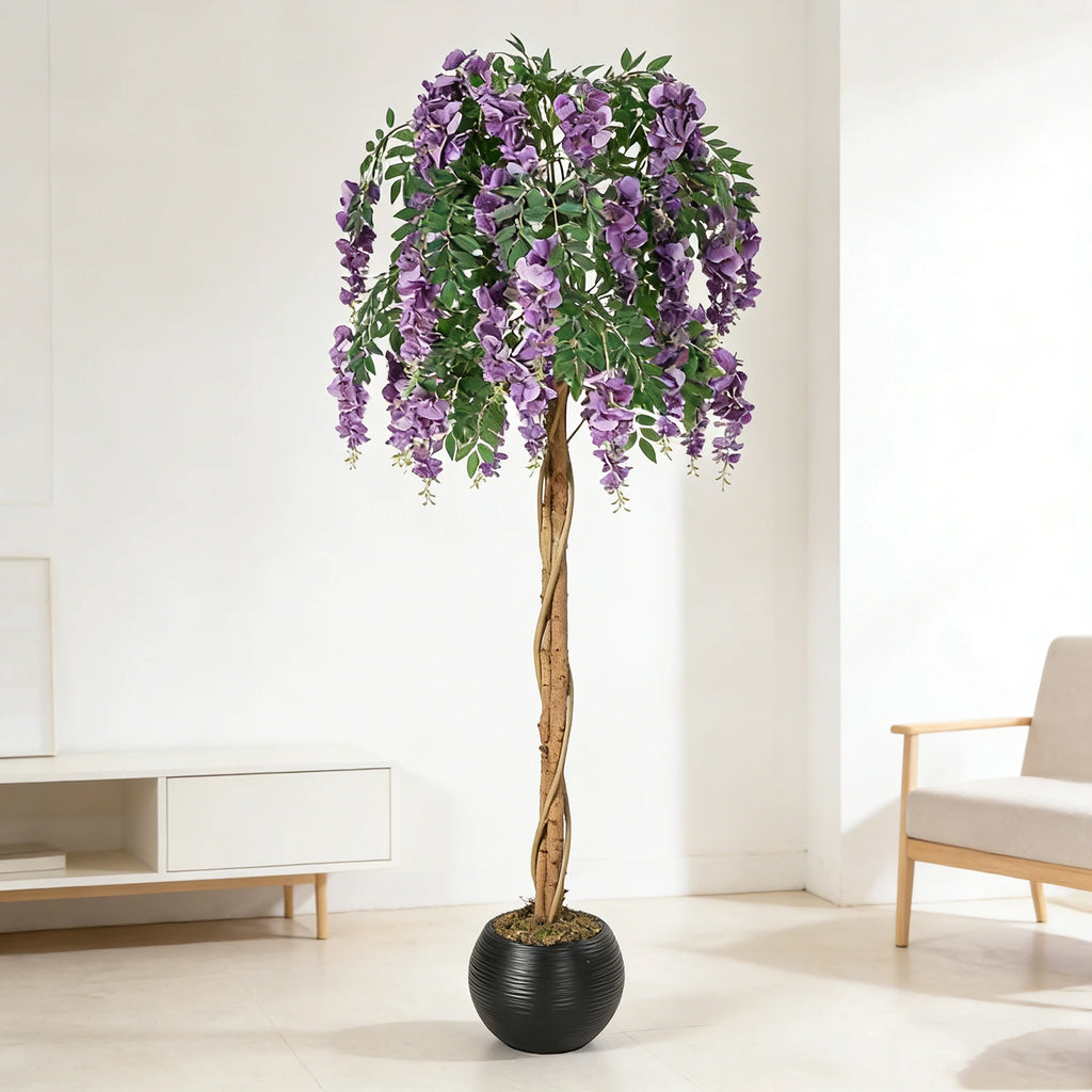 4-6ft Artificial Purple Bean Flower Tree