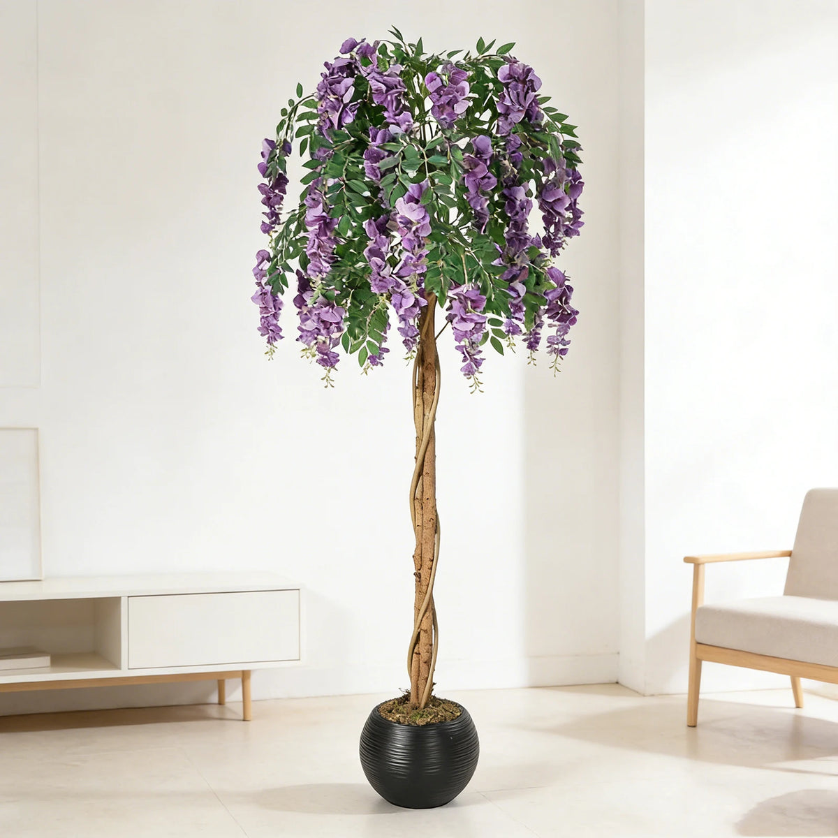 4-6ft Artificial Purple Bean Flower Tree