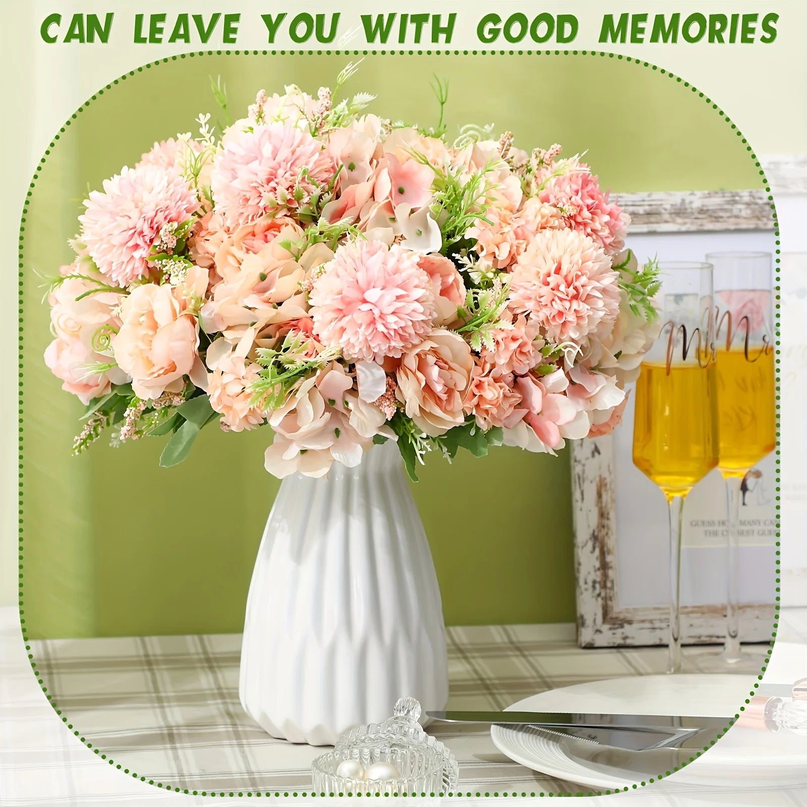 Artificial Peony Flower Set