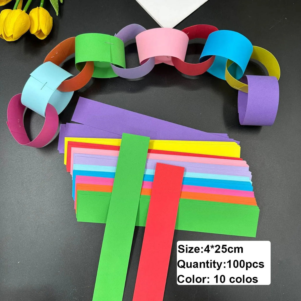 Rainbow Paper Chain Garland