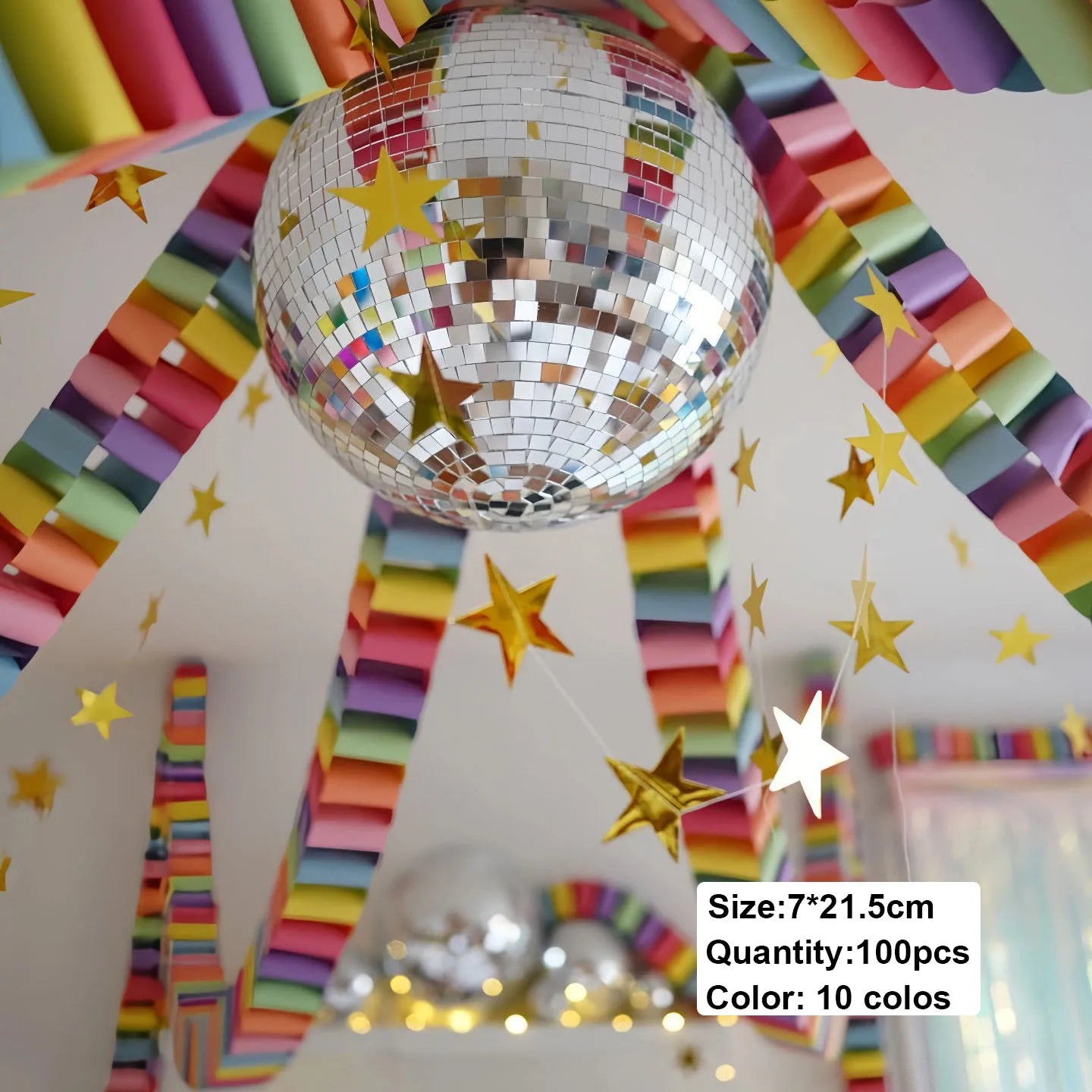 Rainbow Paper Chain Garland
