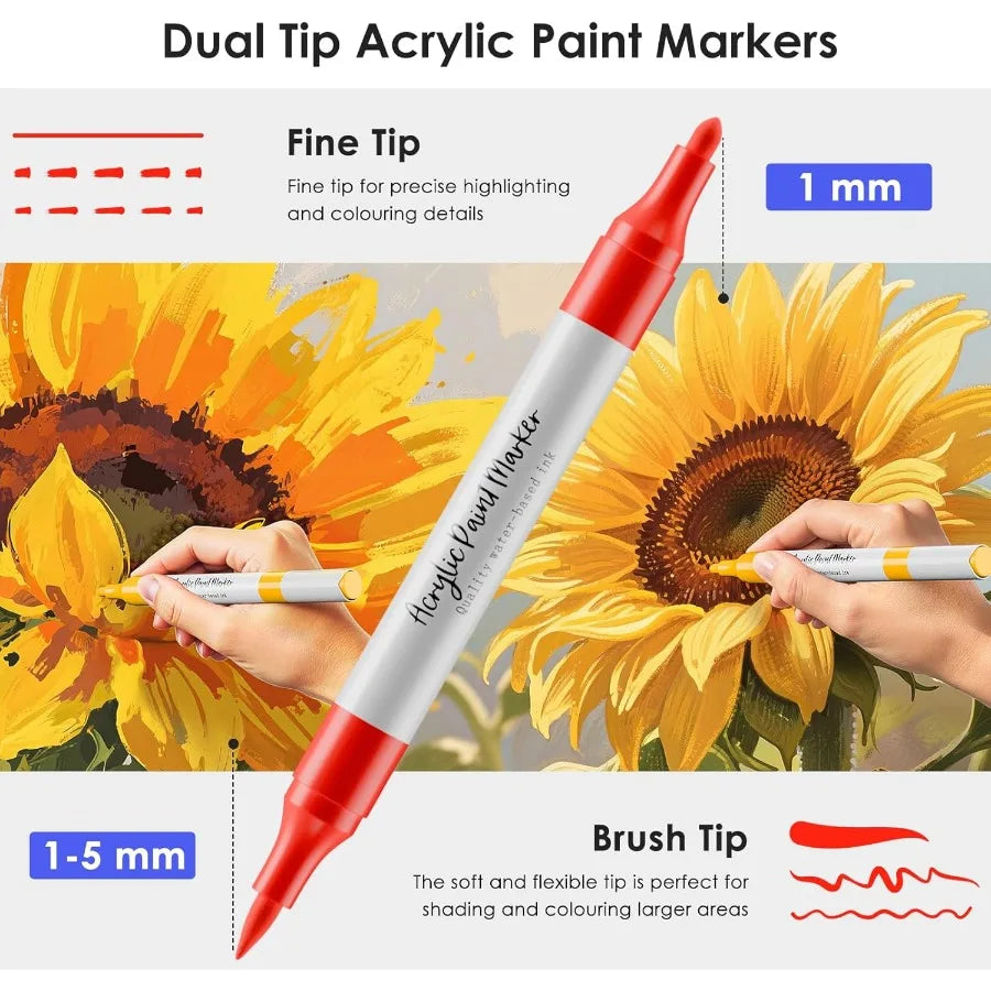 Dual Tip Acrylic Paint Markers