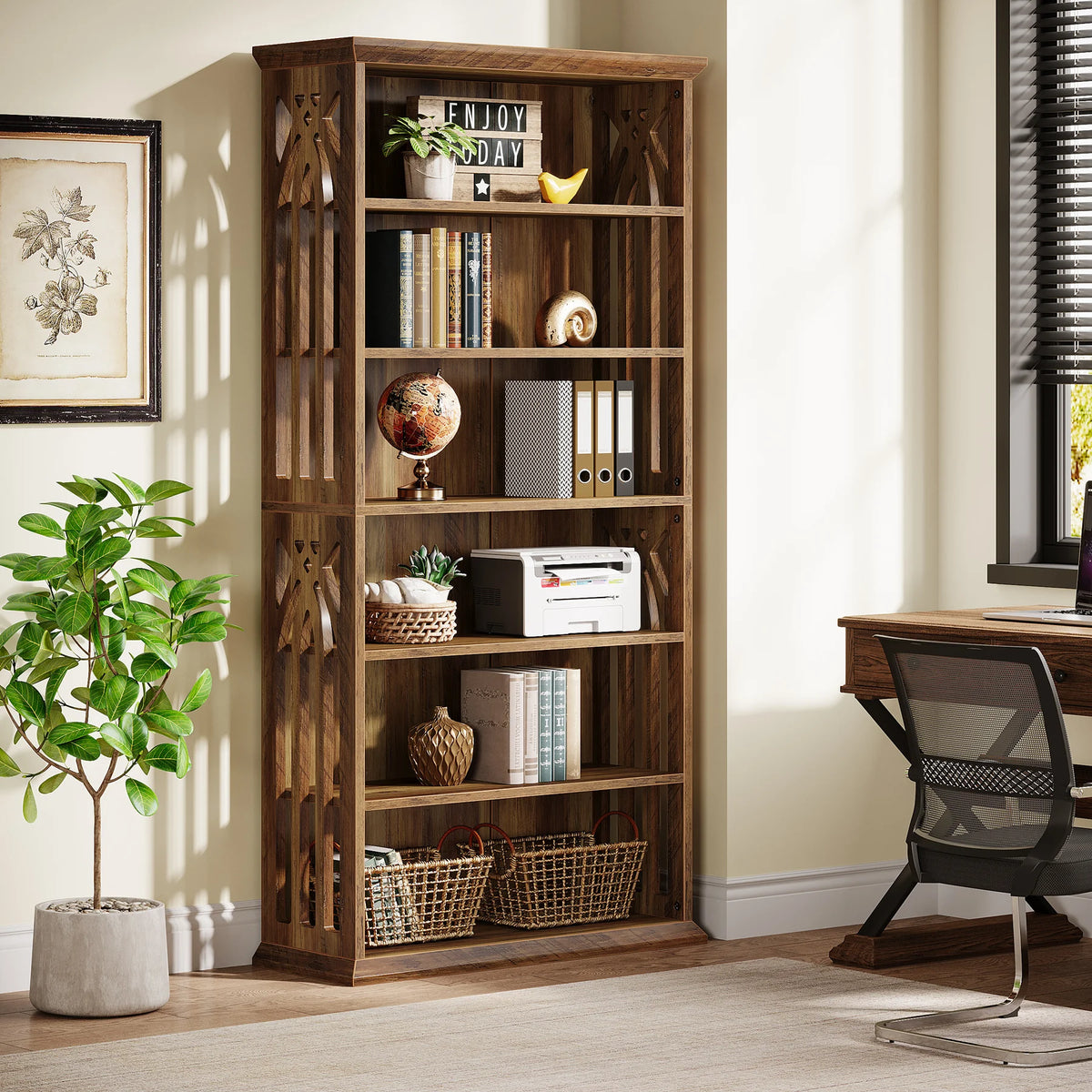 6-Tier 75-inch Tall Bookshelf