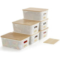 Plastic Storage Bins with Bamboo Lids