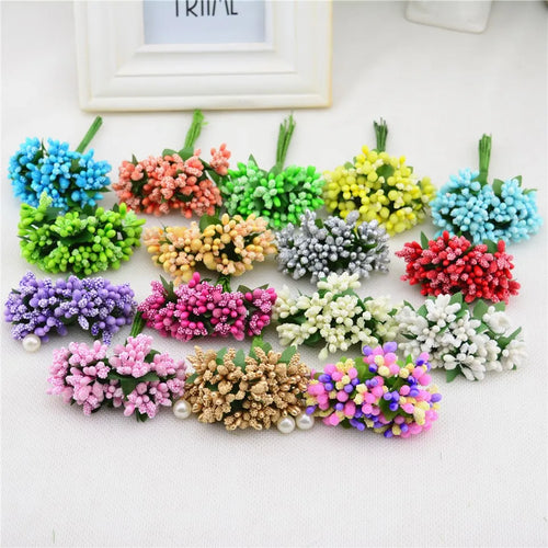 Artificial Small Berries on Wire Stems