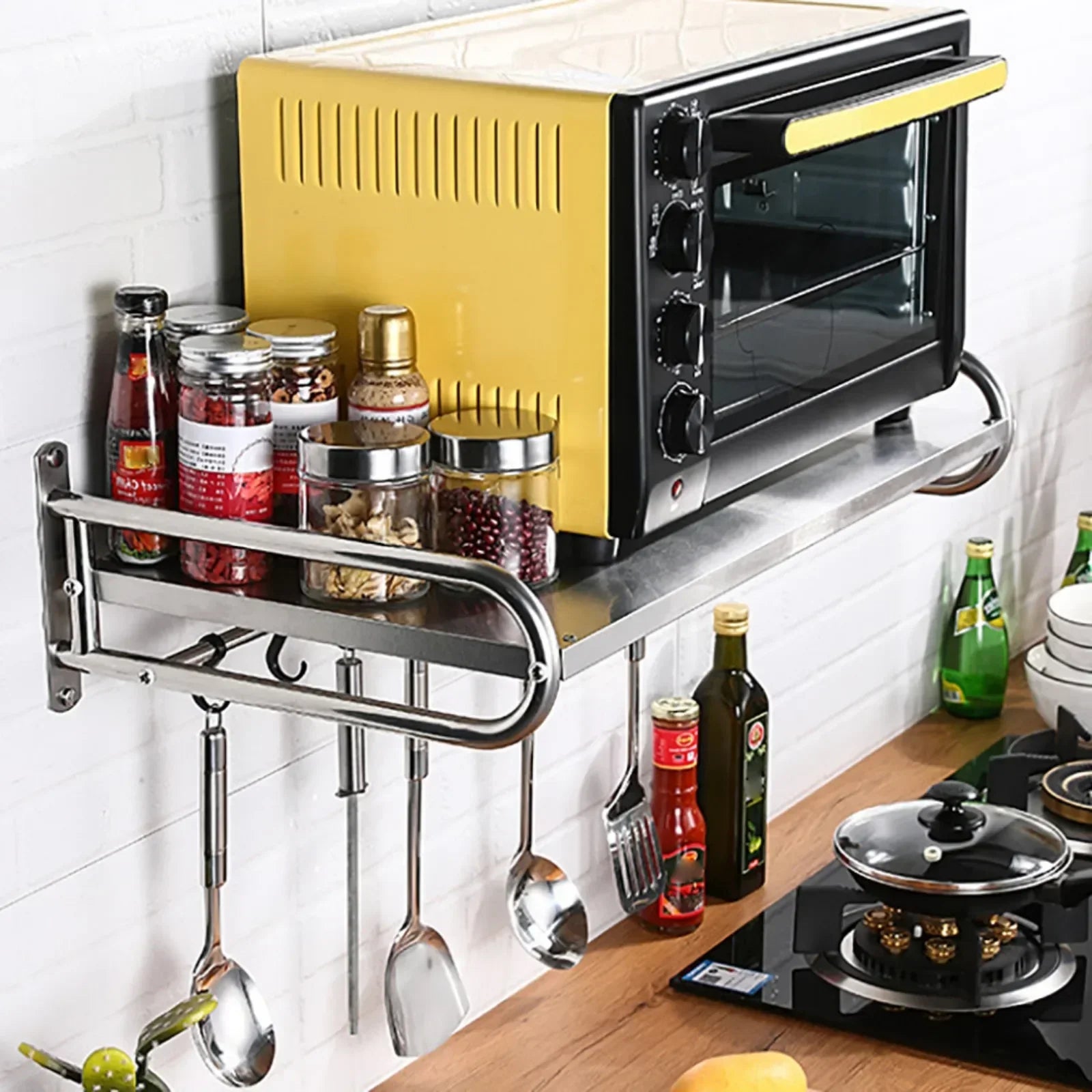 Stainless Steel Wall Mount Microwave Shelf