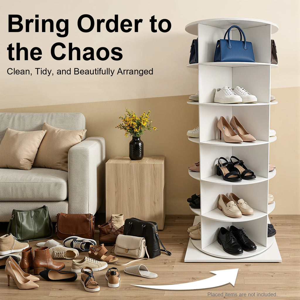 6-Tier Rotating Shoe Rack