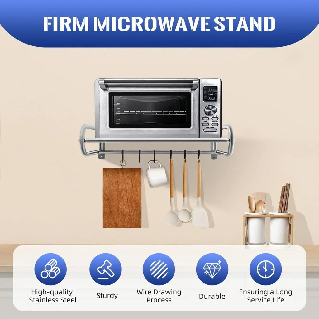 Stainless Steel Wall Mount Microwave Shelf