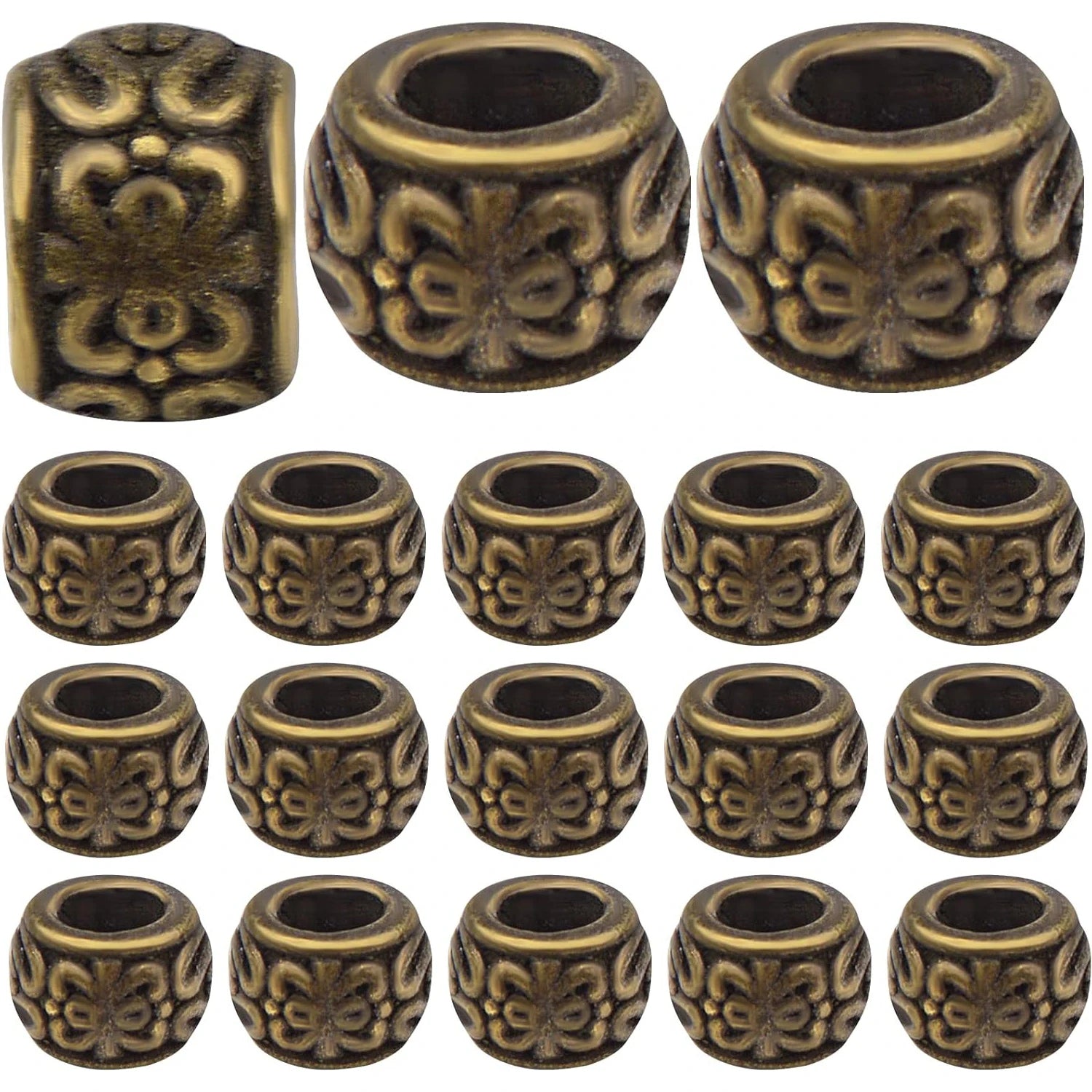 100pcs Antique Large Bronze Spacer Beads