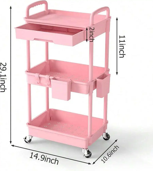 3 Tier Rolling Utility Cart Organizer