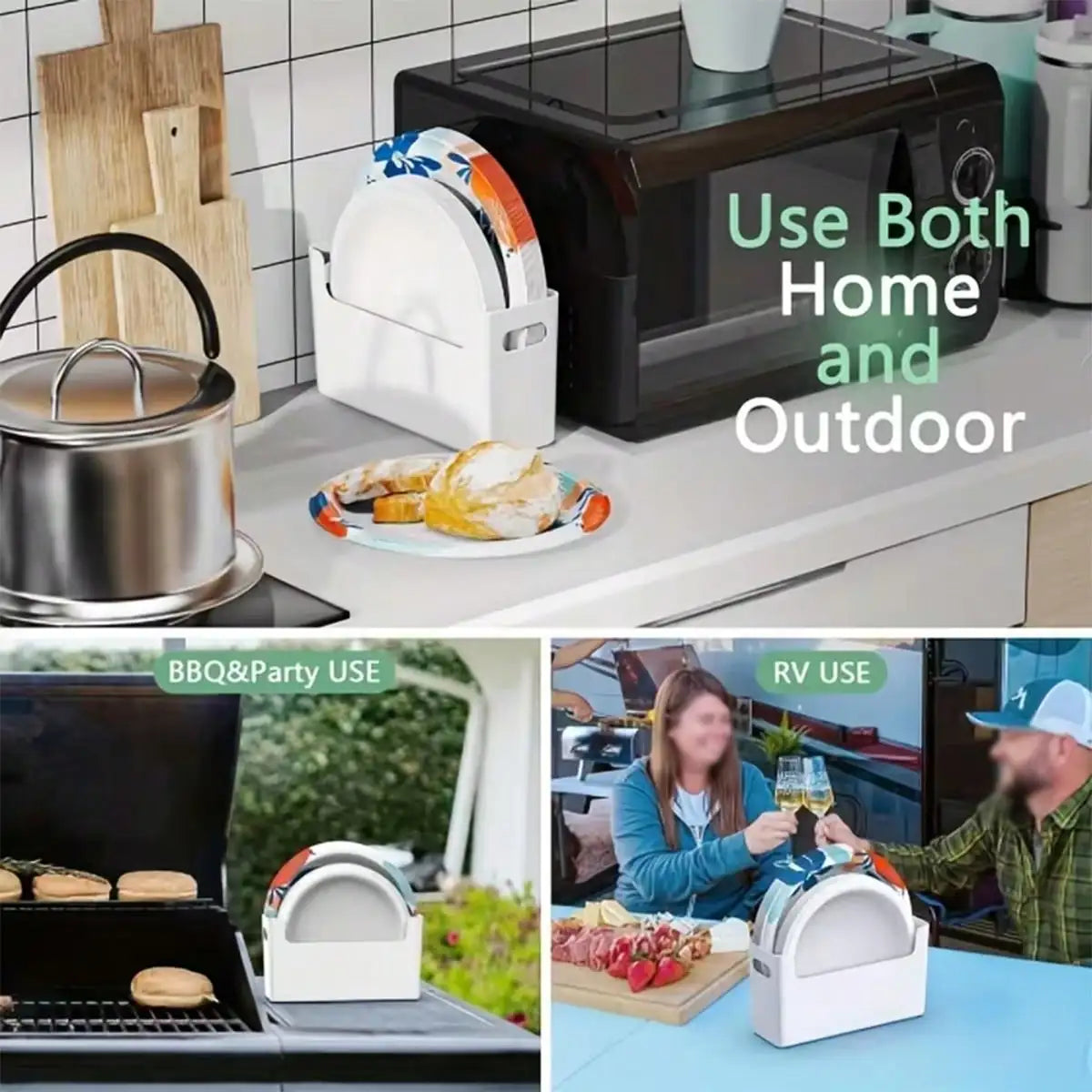 Space Saving Stackable Plastic Plate Organizer