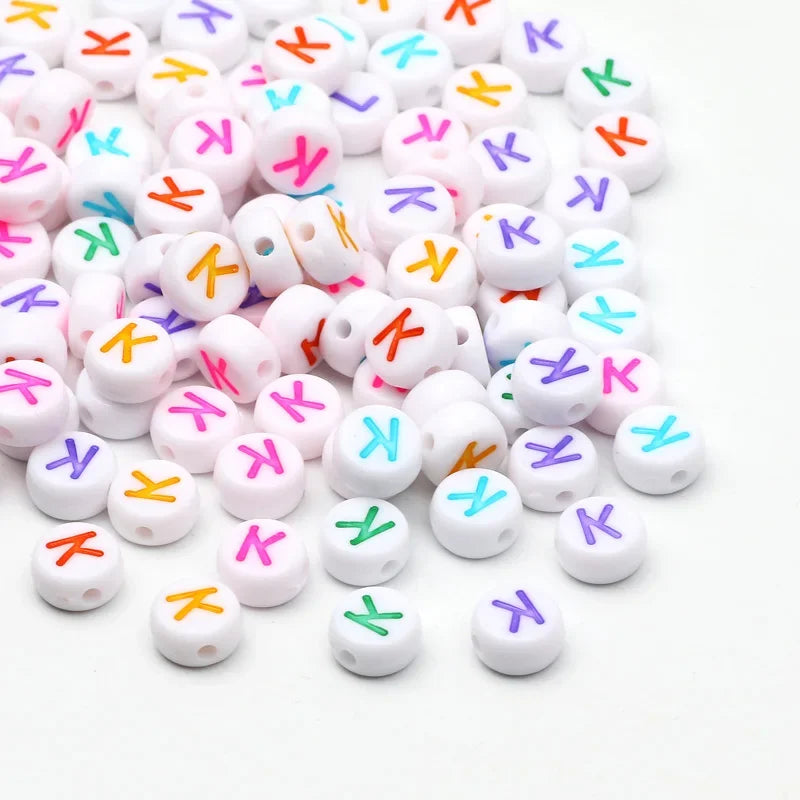 Round A-Z Alphabet Letter Beads