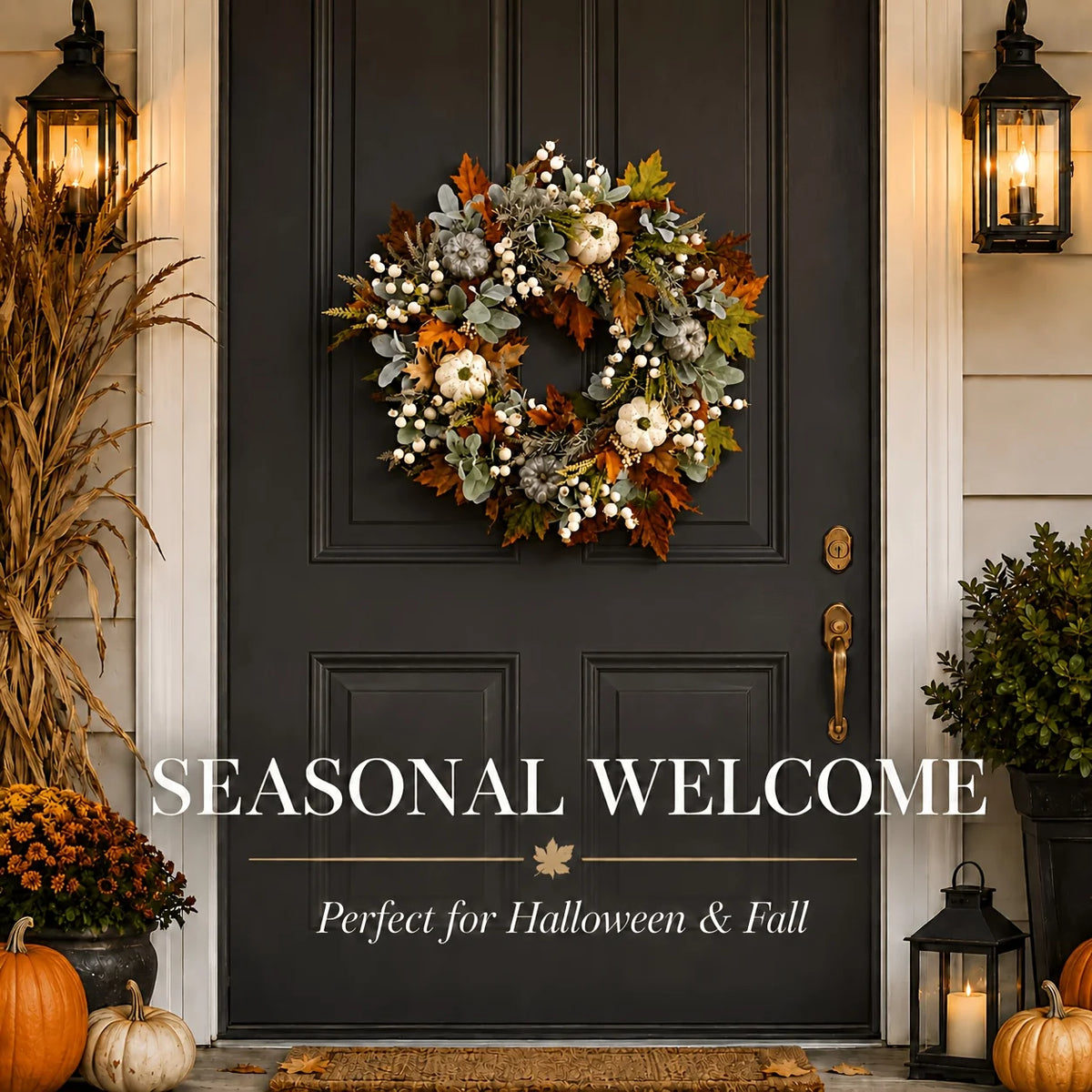 Rustic Peony And Pumpkin Wreath