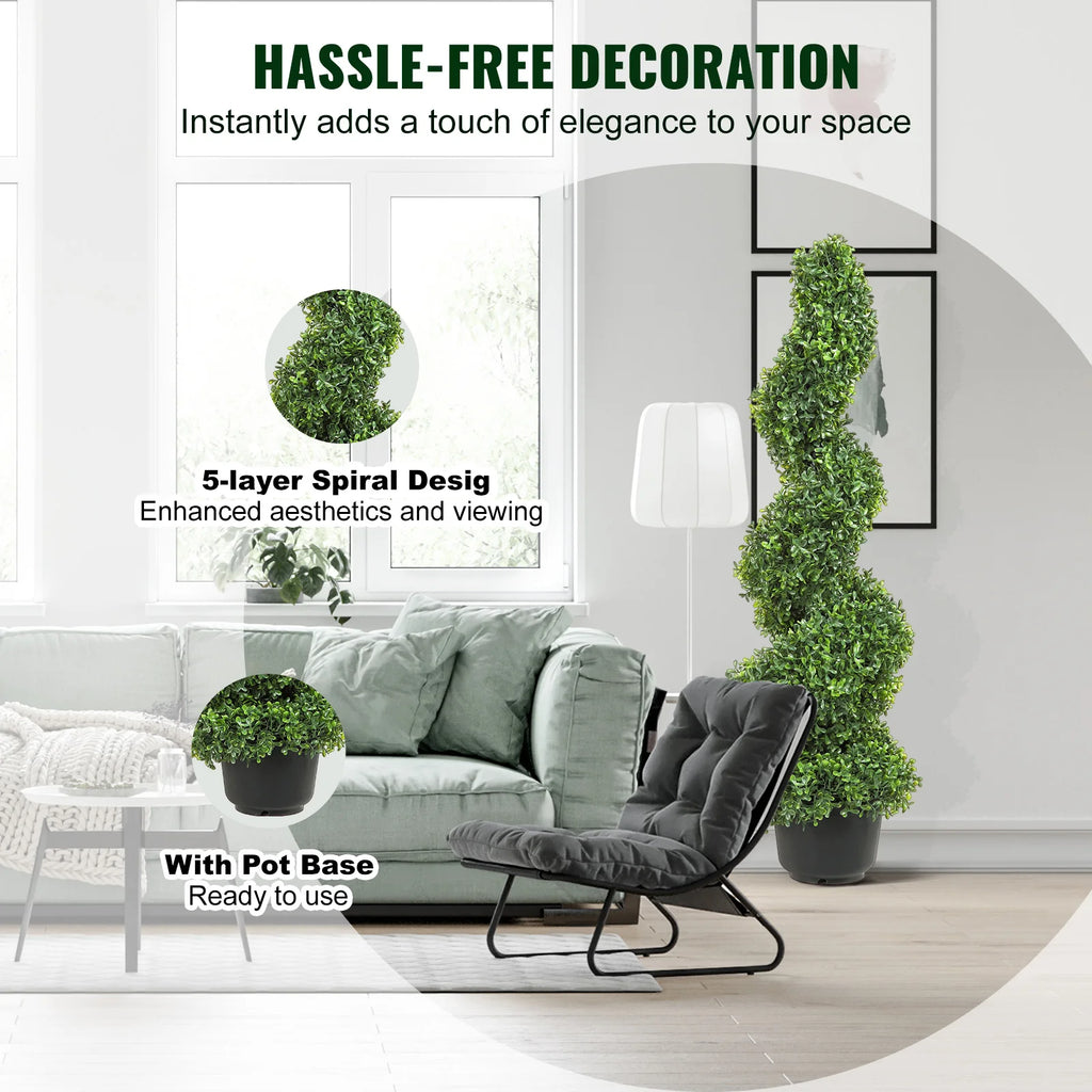 Artificial Boxwood Tower Topiary Spiral Plant