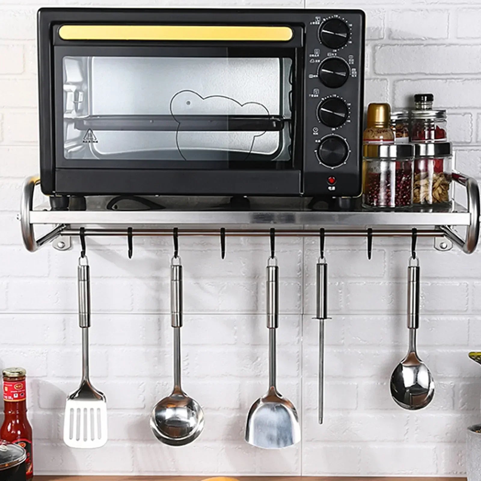 Stainless Steel Wall Mount Microwave Shelf