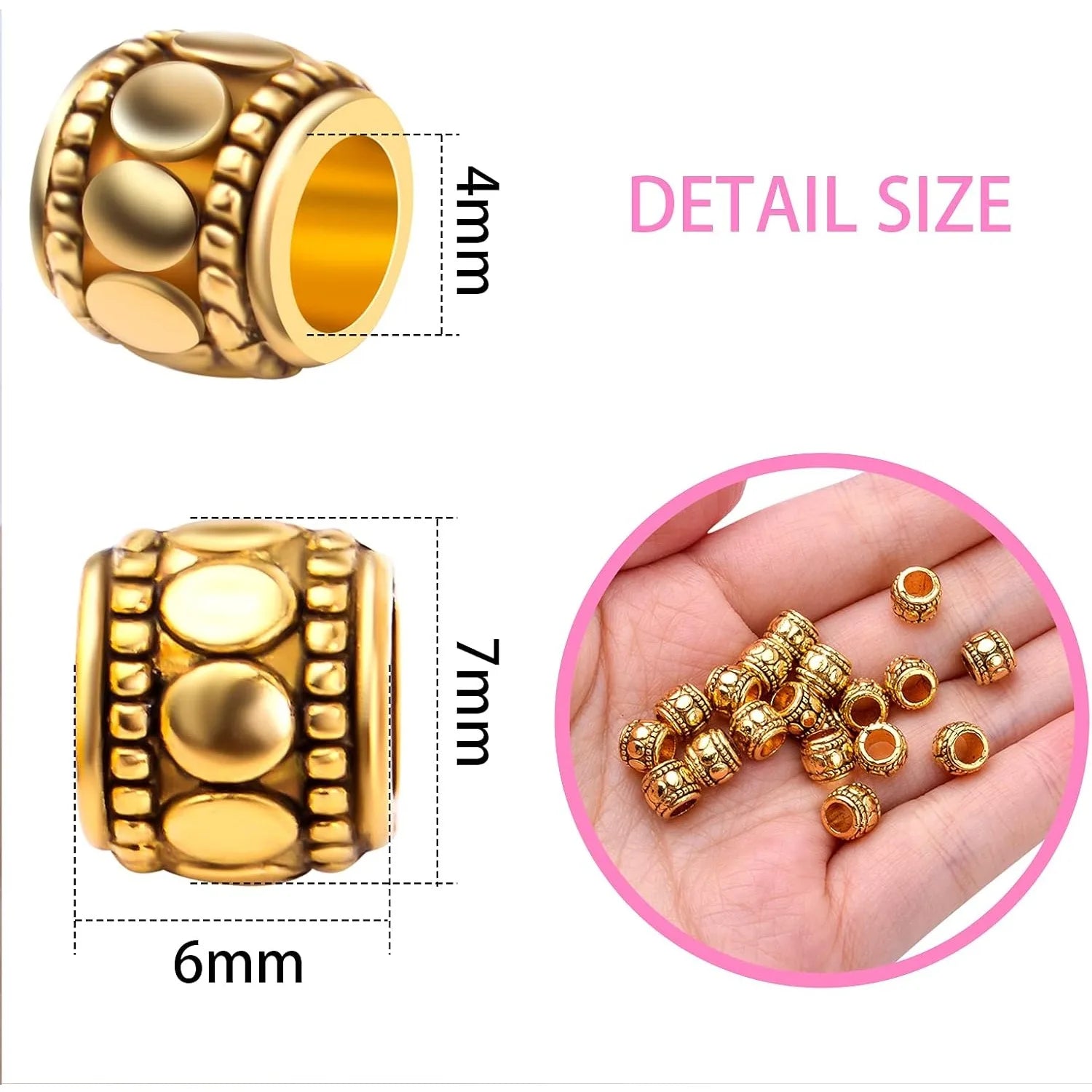 100pcs Large Spacer Beads
