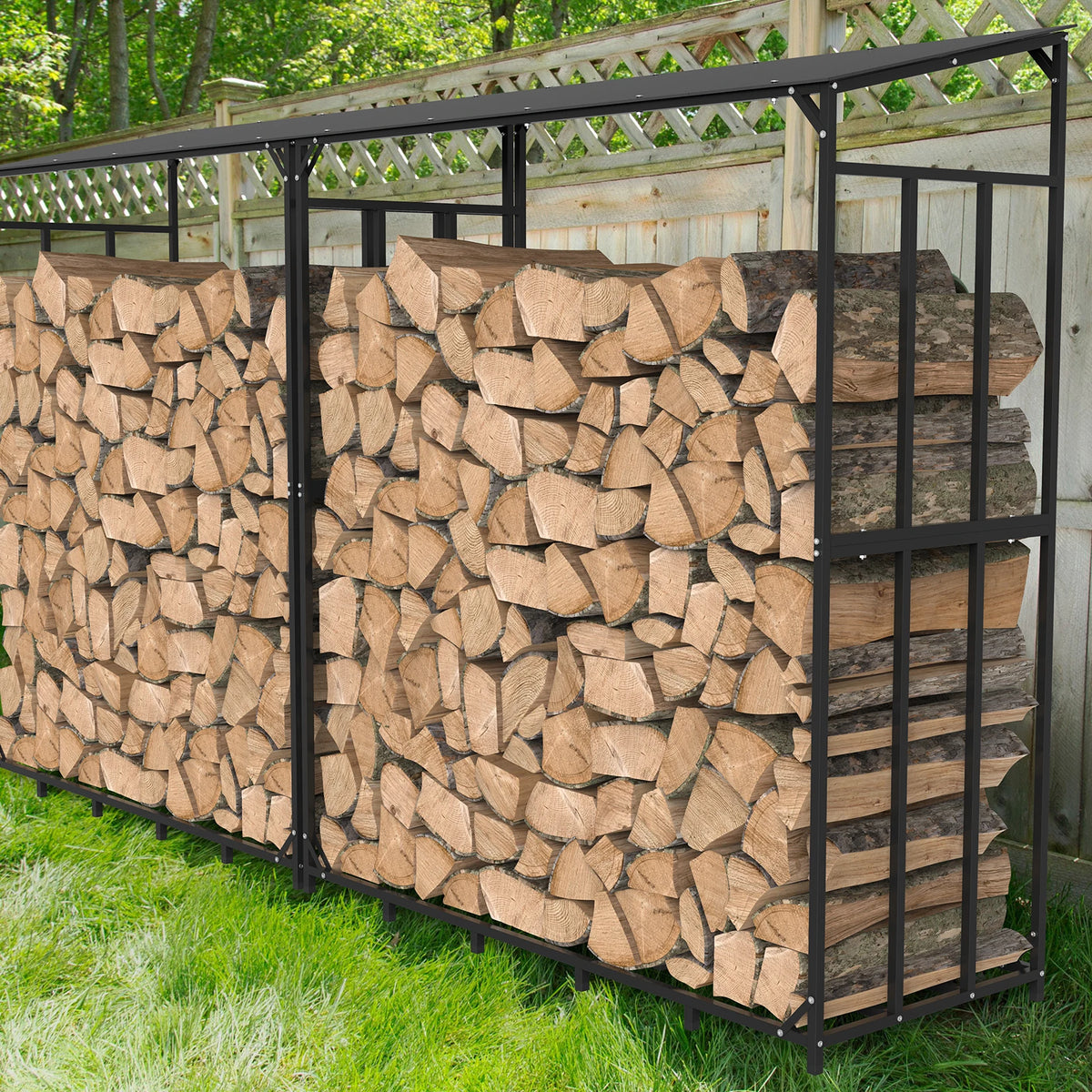 Outdoor Firewood Rack with Cover