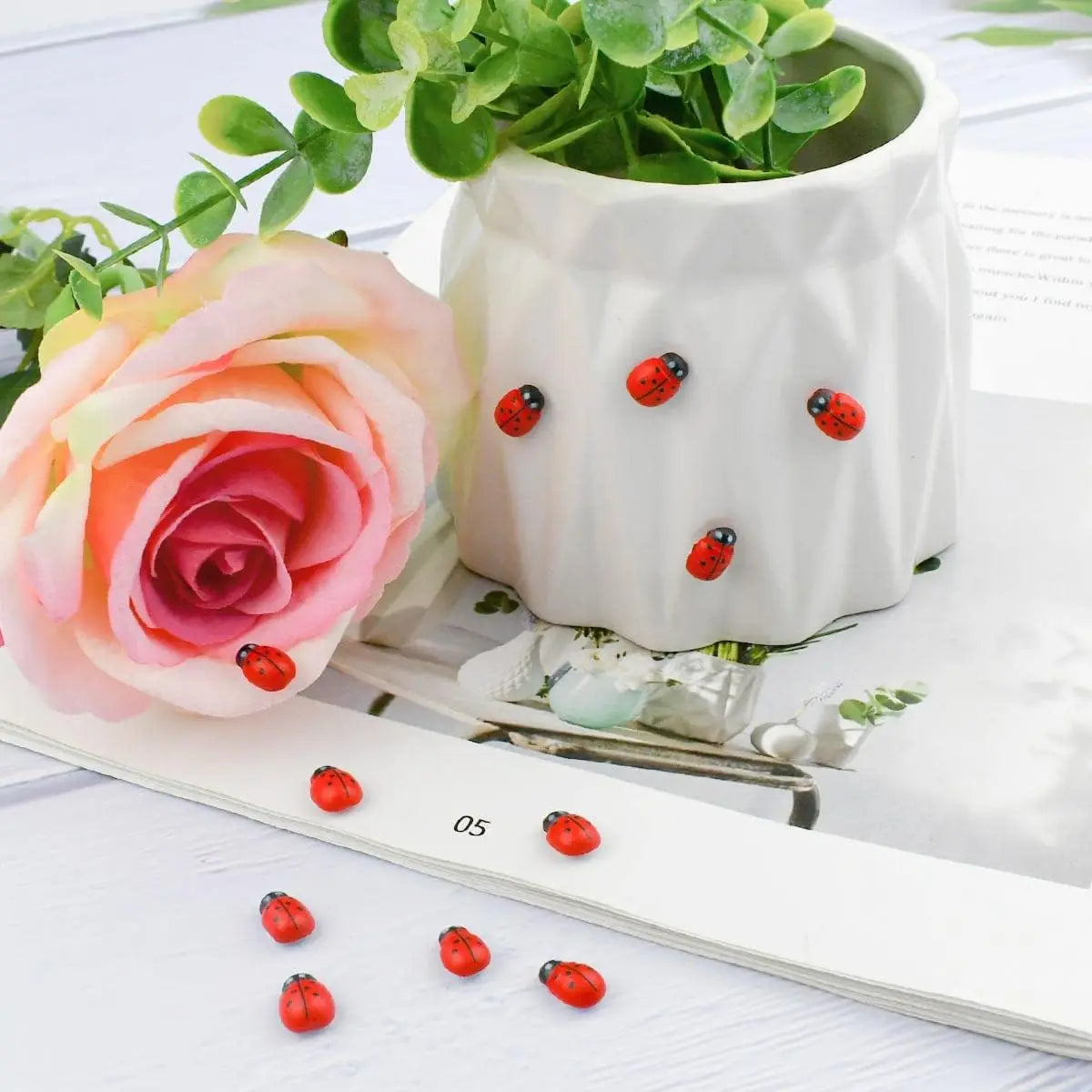 Tiny Wooden Ladybugs