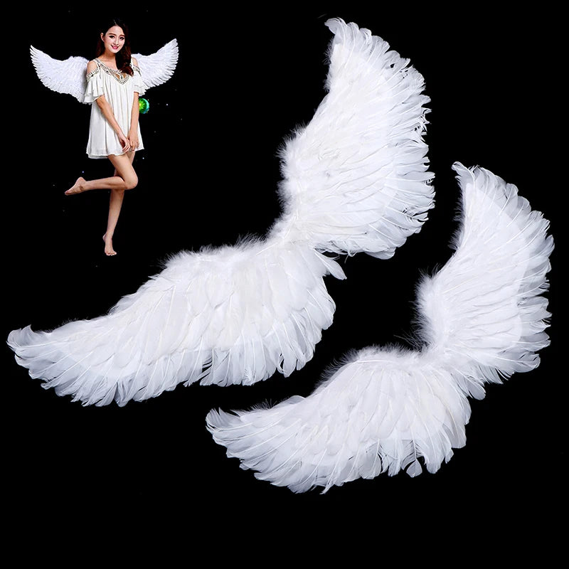 Kids Adult White Angel Feathers