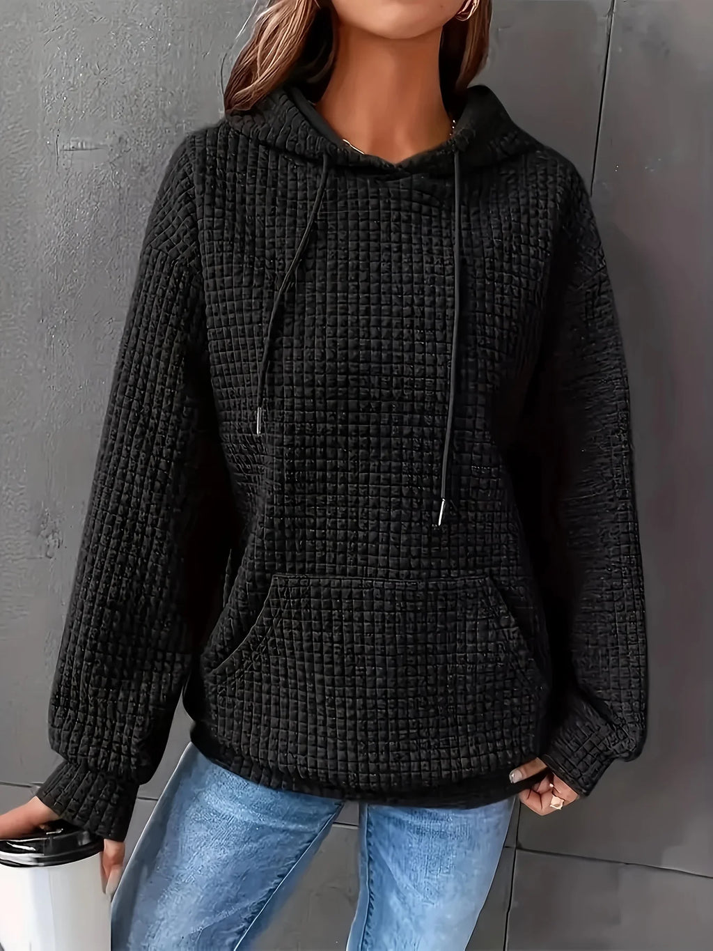 Waffle Knit Hoodie