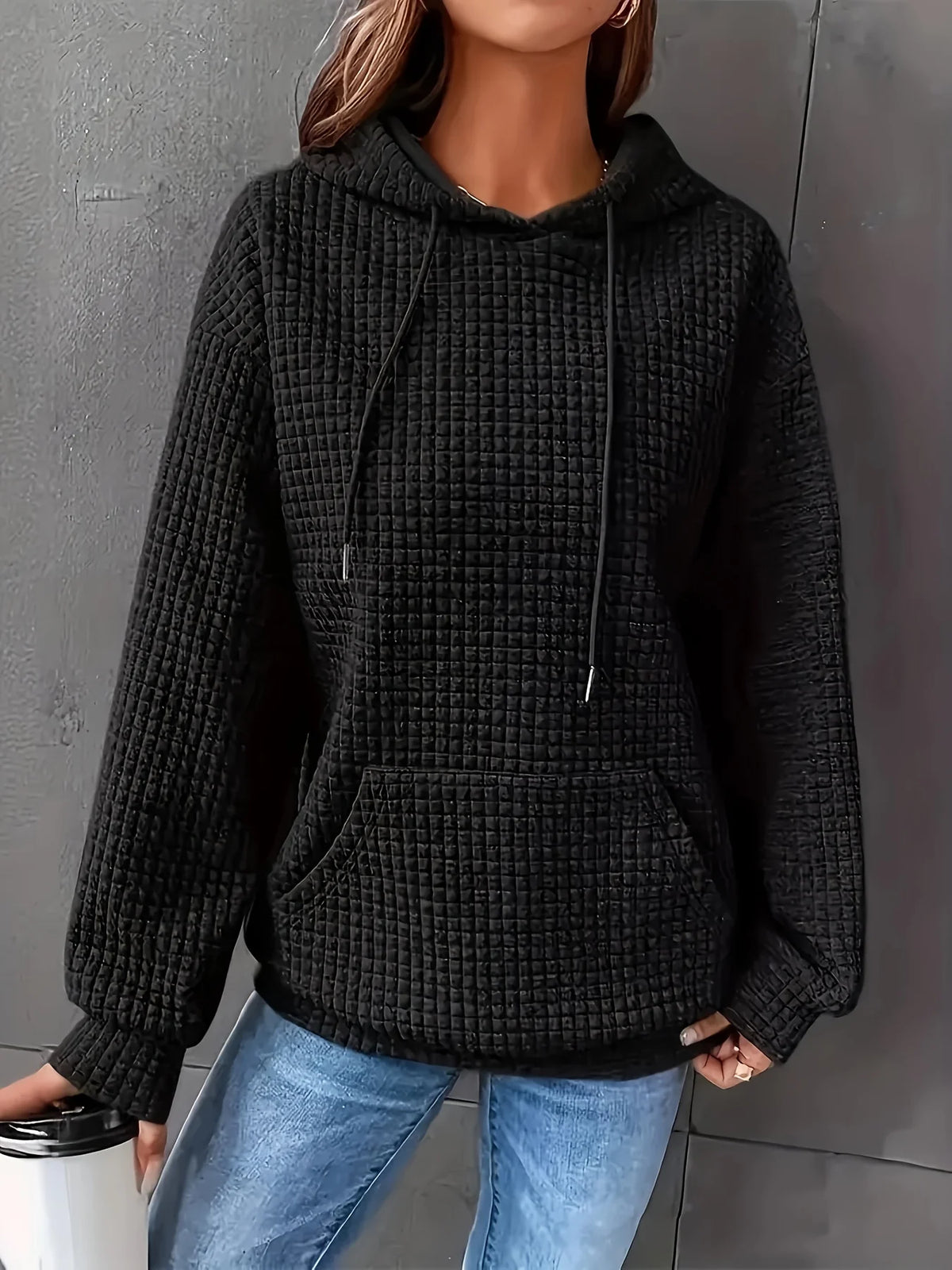 Waffle Knit Hoodie