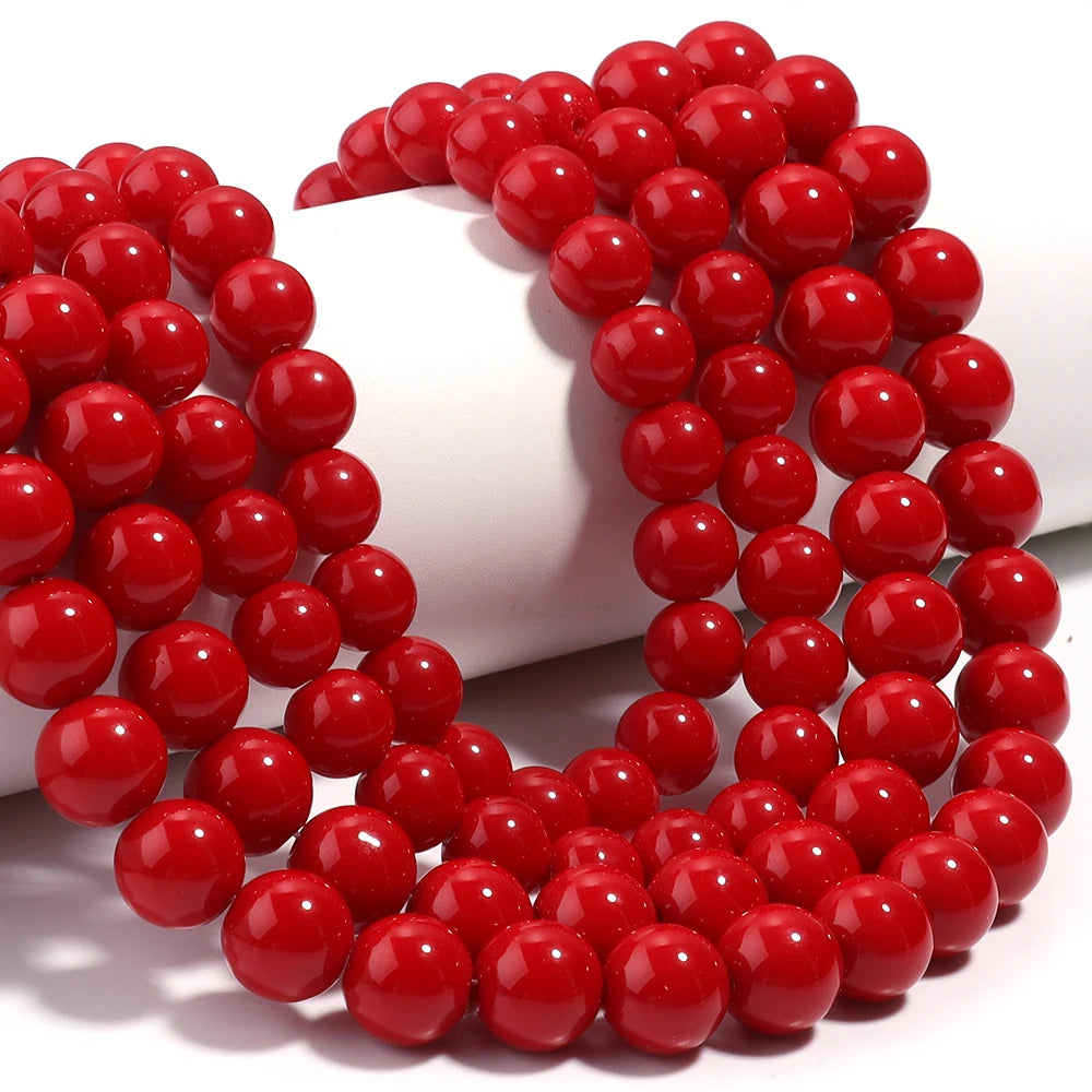 Red Jades Stone Beads Spacer Beads