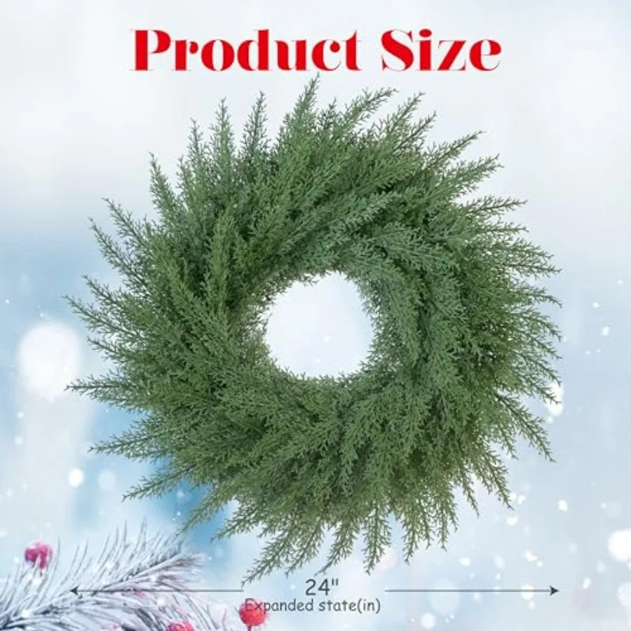 24 Inch Christmas Cedar Cypress Wreath