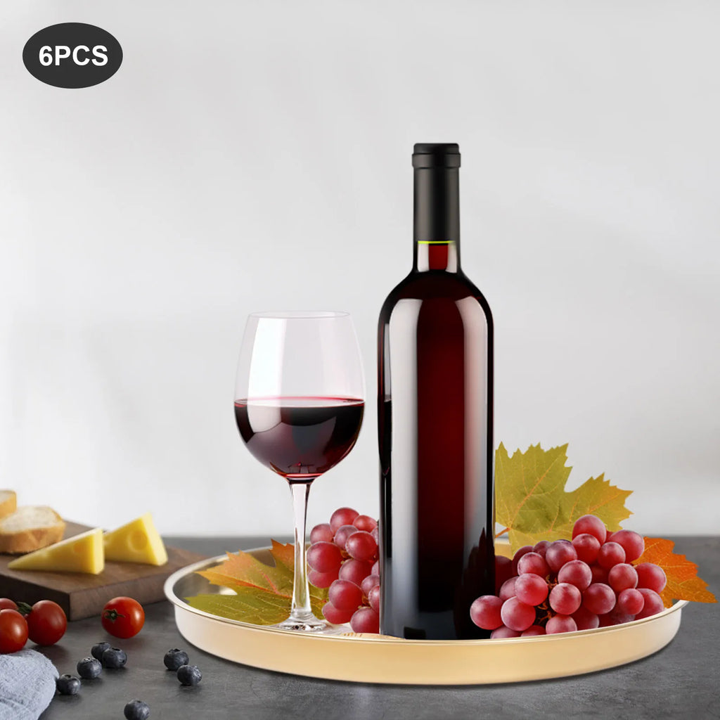 6Pcs Round Serving Trays