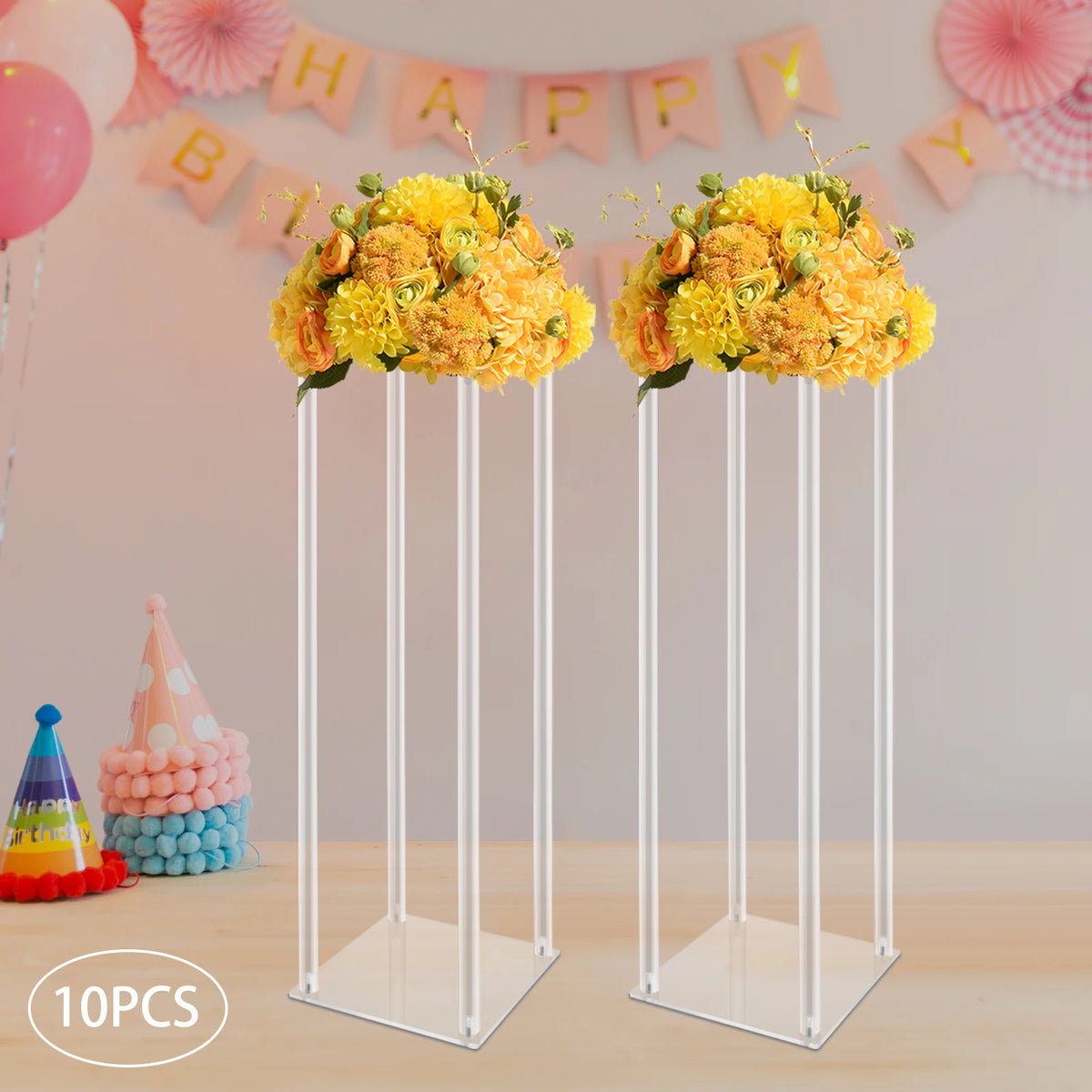 10Pcs Acrylic Vase Wedding Flower Stands