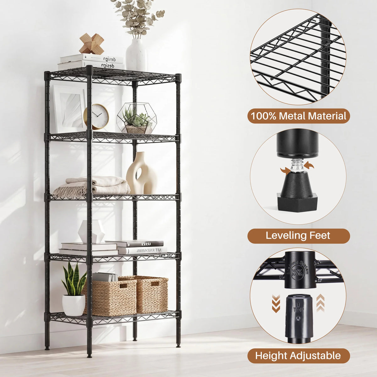 3-5 Tier Metal Storage Shelves