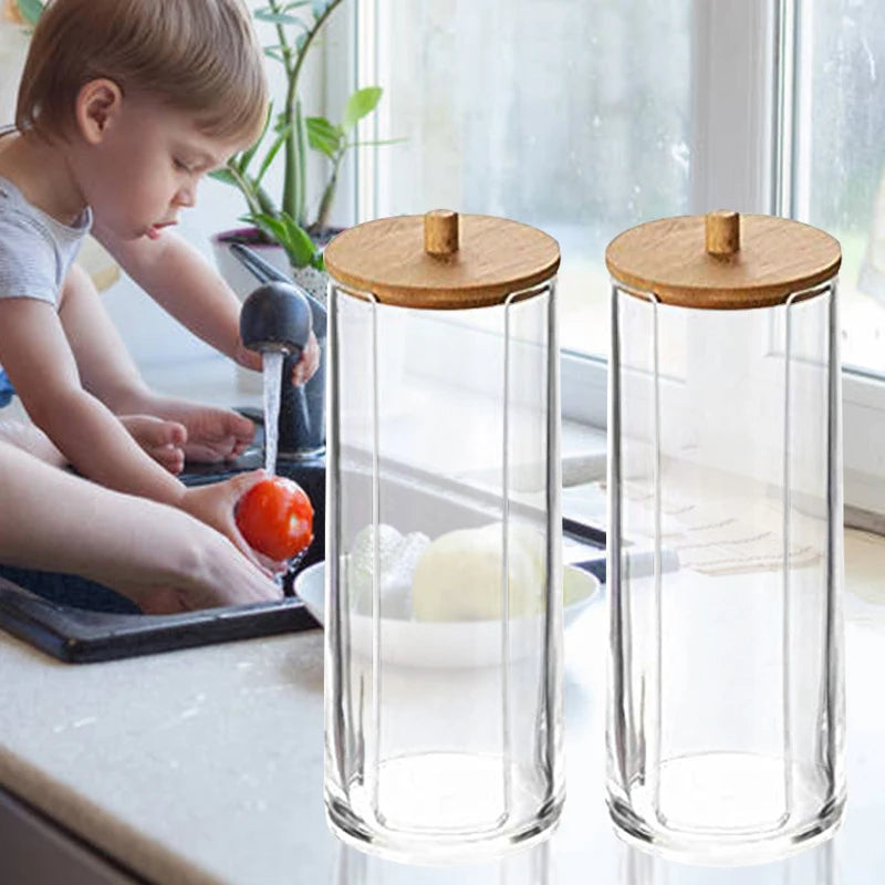 Acrylic Organizer Container with Bamboo Lid