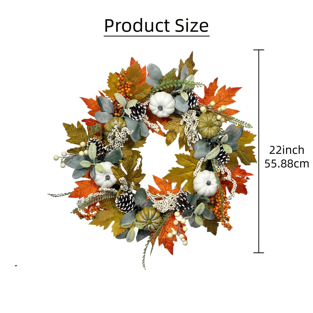 Fall Artificial Pumpkin Wreath