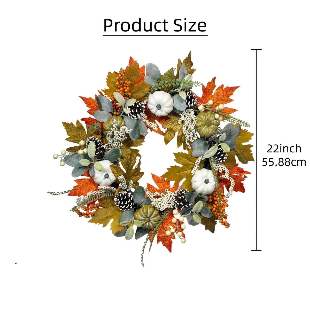 Fall Artificial Pumpkin Wreath