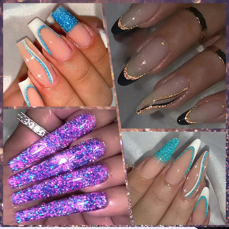 Reflective Glitter Nail Art