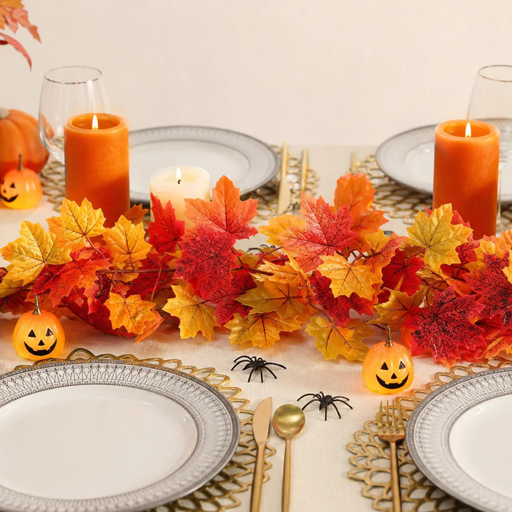 Artificial Autumn Maple Leaves Garland