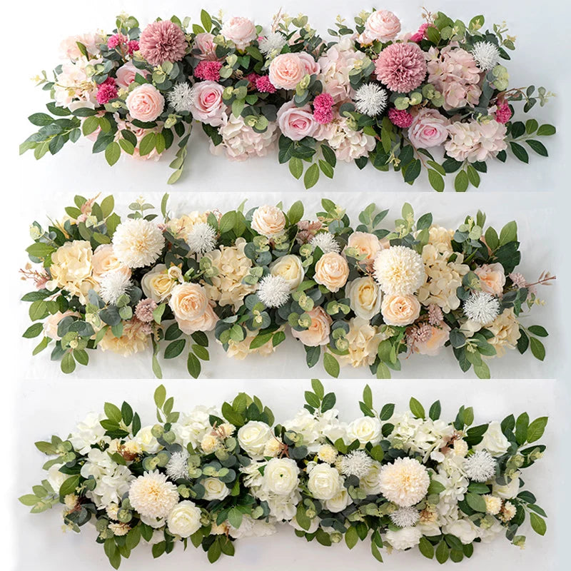 White Rose Artificial Flower Row