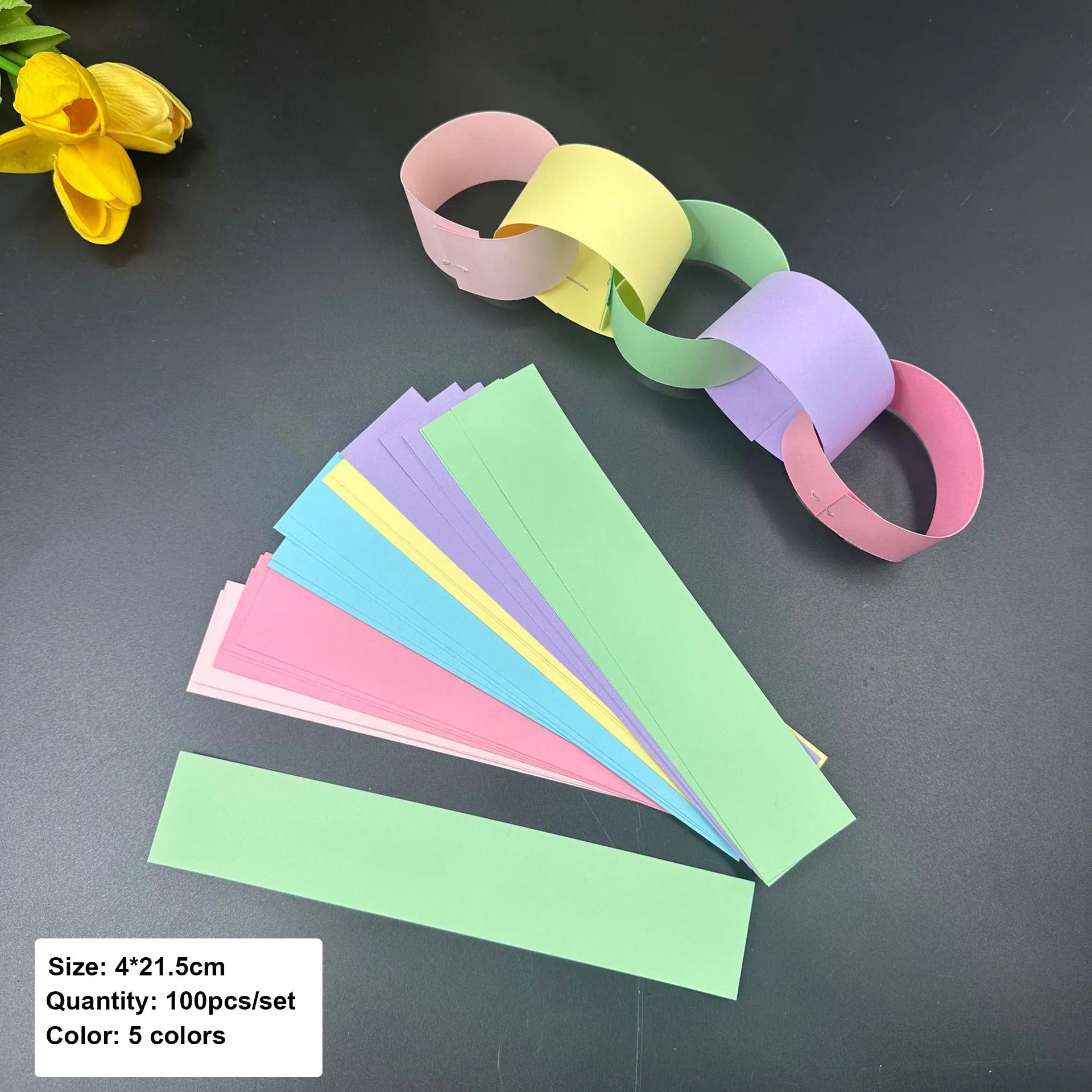 Rainbow Paper Chain Garland